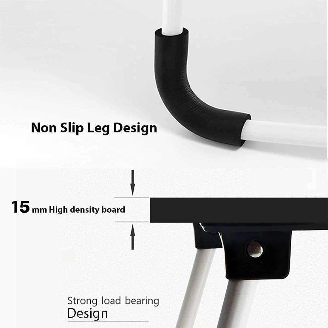 AUNO Wood Standard Multi-Purpose Laptop Table With Dock Stand/Study/Bed Table/Foldable & Portable/Ergonomic & Rounded Edges/Non-Slip Legs/Engineered Lapdesk With Cup Holder Black 39.4 Cm, 59.7 cm