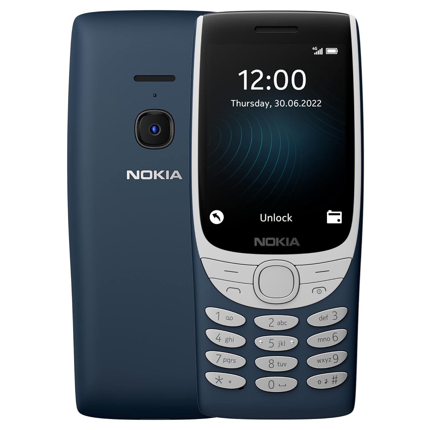 (Refurbished) Nokia 8210 4G Volte keypad Phone with Dual SIM, Big Display, inbuilt MP3 Player & Wireless FM Radio | Blue