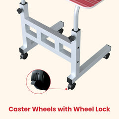 Portronics My Buddy D Wood Multipurpose Movable & Adjustable Table for Computer & Laptop(Crimson Red)