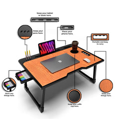 Rellon Industries Study Table for Students Bed Table for Study Foldable Laptop Table Portable & Lightweight Mini Table Bed Reading Table,Laptop Stands, Laptop Desk (A2)