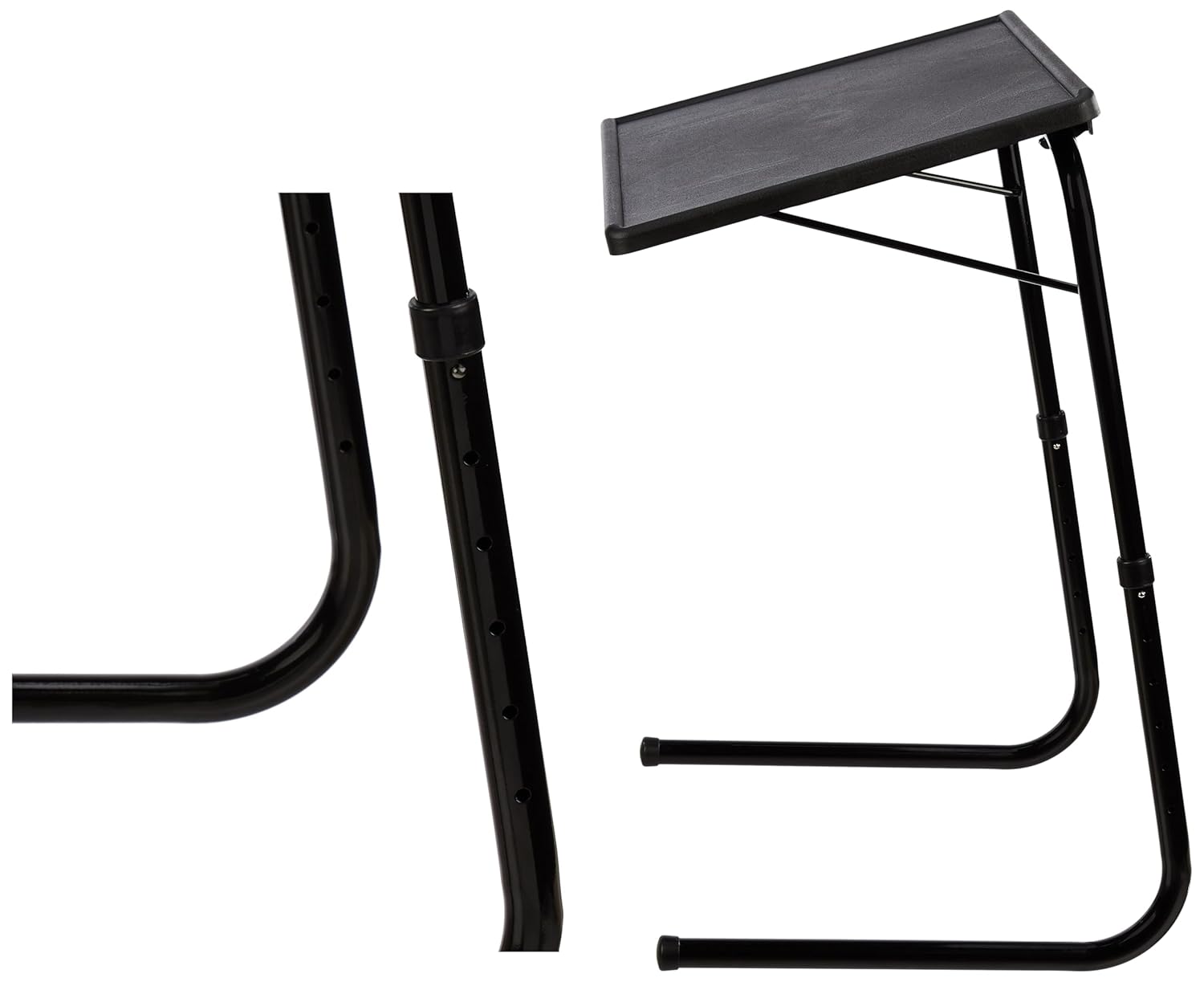 Amazon Basics Height Adjustable Laptop Table | Adjustable Table Angle | Alloy Steel | Foldable | Black | 75 cm - H, 52.5 cm - L, 40 cm - W