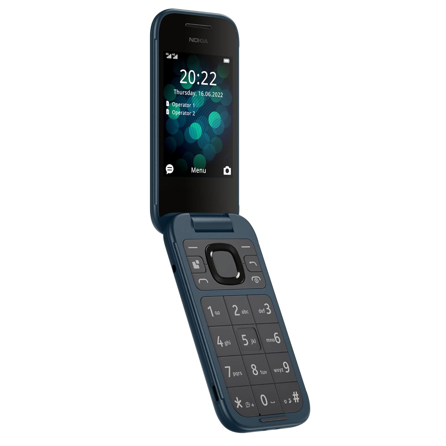 (Refurbished) Nokia 2660 Flip 4G Volte keypad Phone with Dual SIM, Dual Screen, inbuilt MP3 Player & Wireless FM Radio | Blue