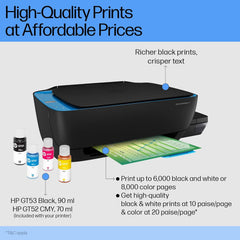 HP Ink Tank 419 All-in-one WiFi Colour Printer with 1 Additional Black Ink Bottle in The Box, Print, Scan & Copy for Office/Home