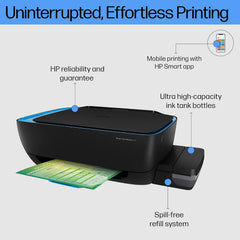 HP Ink Tank 419 All-in-one WiFi Colour Printer with 1 Additional Black Ink Bottle in The Box, Print, Scan & Copy for Office/Home
