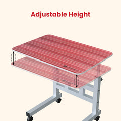 Portronics My Buddy D Wood Multipurpose Movable & Adjustable Table for Computer & Laptop(Crimson Red)
