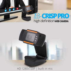 ZEBRONICS Zeb-Crisp Pro Digital Zoom Web Camera (HD) with 5P Lens - Refurbiz.in