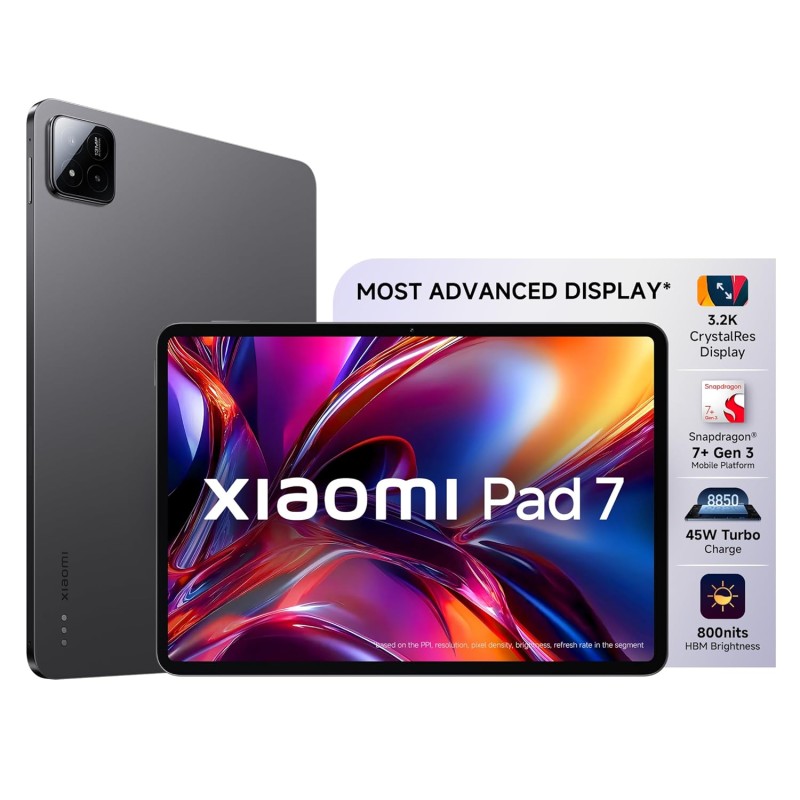 (Refurbished) XIAOMI Pad 7 |Qualcomm Snapdragon 7+ Gen 3 |28.35cm(11.16") Display |12GB, 256GB |3.2K CrystalRes Display |HyperOS 2 |68 Billion+ Colours