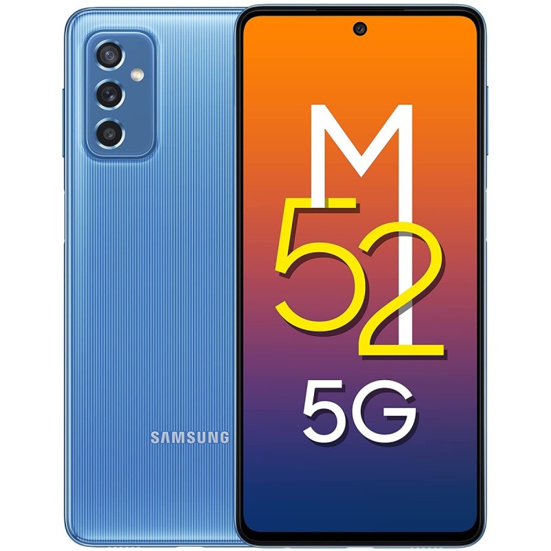 (Refurbished) Samsung Galaxy M52 5G 8GB RAM 128GB Storage Icy Blue