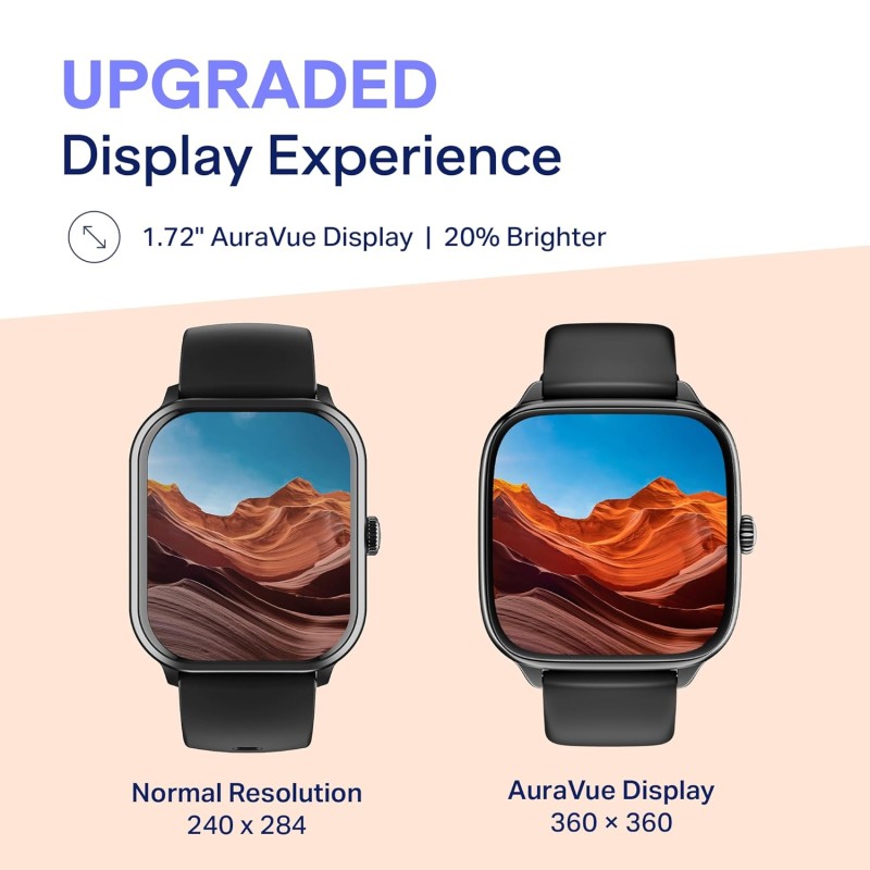 (Refurbished) Boat Storm Verge, 1.72" (4.4 cm) Unisex Design, AuraVue Display with 20% Higher Brightness, Premium Metal Body