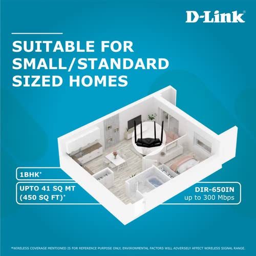 (Refurbished) D-Link DIR-650IN Wireless N300 Router 4 Antennas Black
