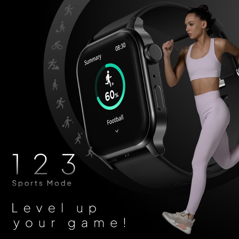 (Refurbished) Fire‑Boltt Rise Smart Watch 1.85″ HD Display with Bluetooth Calling, AI Voice Assistant, Rotating Crown,SpO2 & Heart Rate Monitor