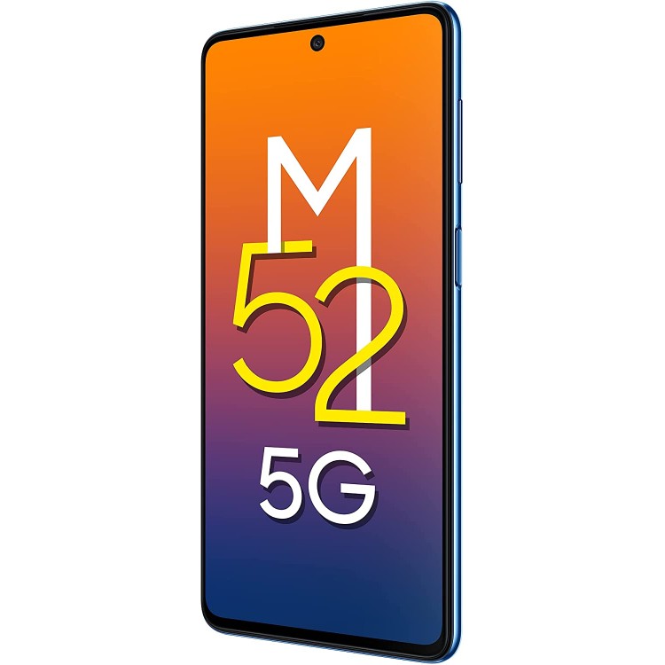 (Refurbished) Samsung Galaxy M52 5G 8GB RAM 128GB Storage Icy Blue