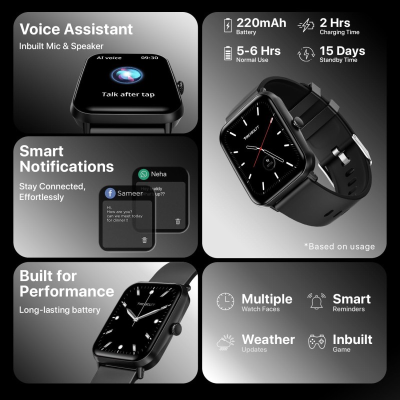 (Refurbished) Fire-Boltt Ninja Call Pro Plus Bluetooth Calling Smart Watch, 1.83″ HD Display, AI Voice Assistant, 120+ Sports Modes, IP67 Waterproof