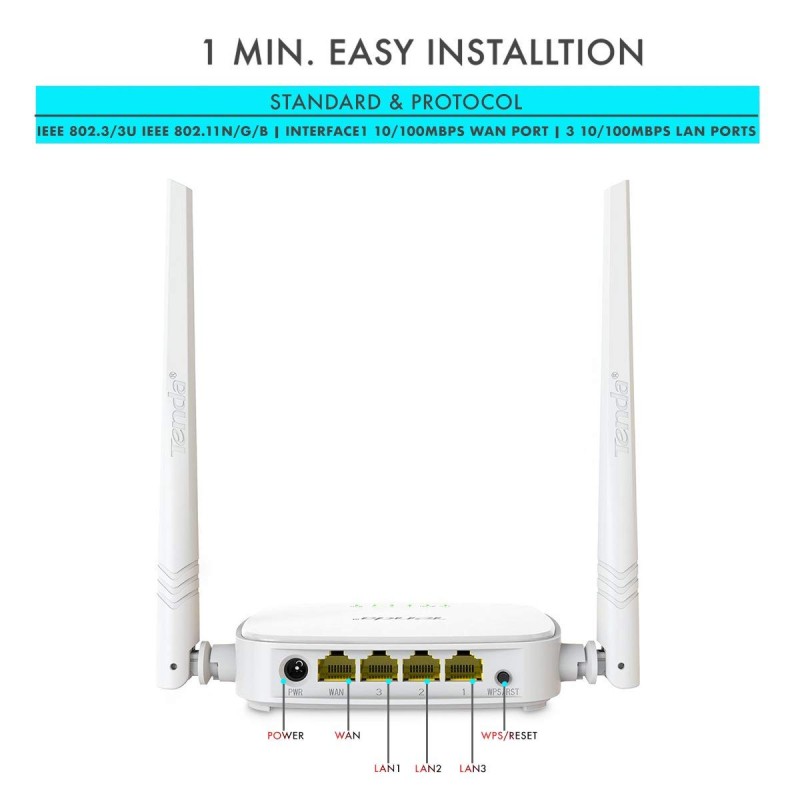 (Refurbished) TENDA N301 N300 WiFi Router 300Mbps