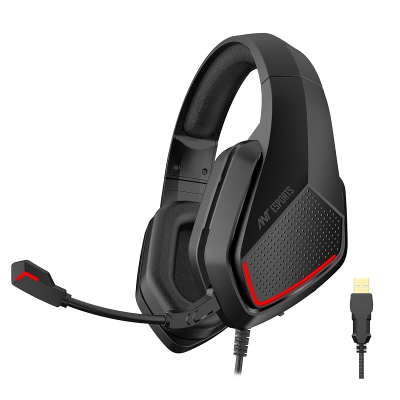 (Refurbished) Ant Esports H590 7.1 Surround Sound Gaming Headset USB Wired Over-Ear