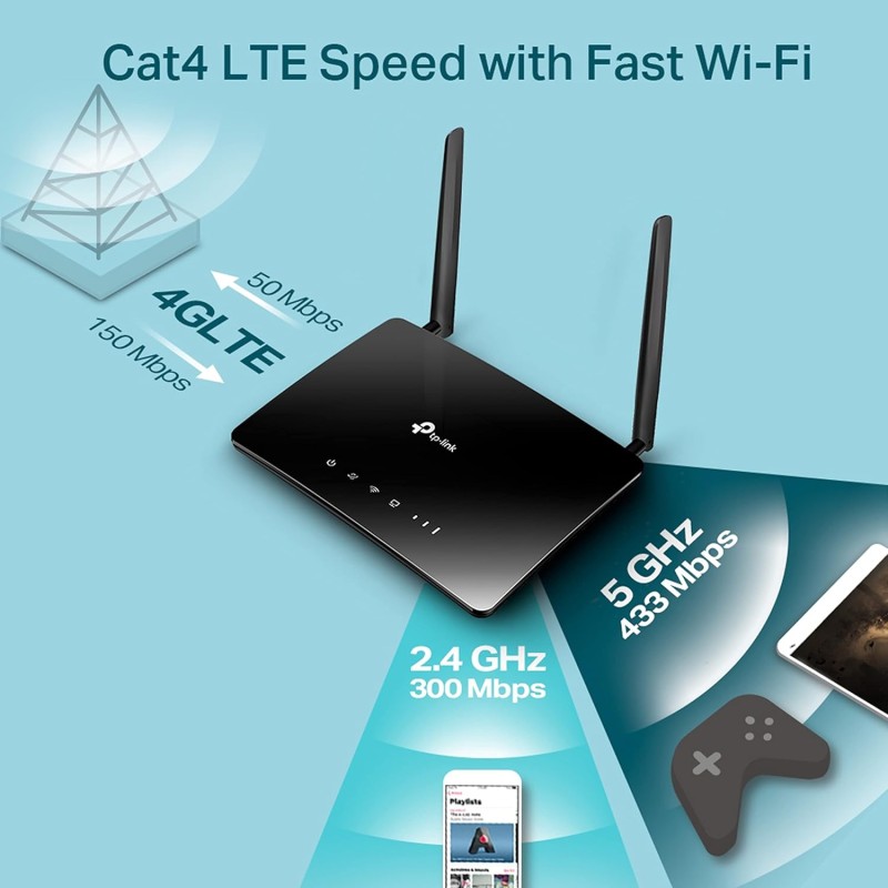 (Refurbished) TP-Link Archer MR200 AC750 Dual Band 4G LTE Mobile Wi-Fi Router