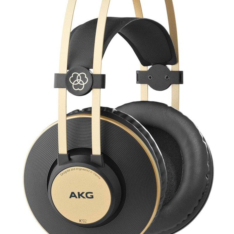 (Refurbished) AKG K92 Closed Back Over-Ear Headphones Black Wired Studio