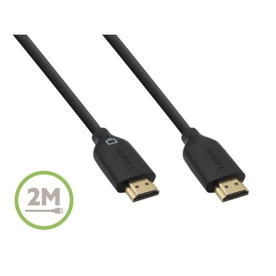Belkin 2 Meter (6.6 Feet) High-Speed Gold-Plated HDMI Cable, Supports 3D, 4K, 1080p, Audio Return and Ethernet for TV - Black Belkin 2 Meter (6.6 Feet) High-Speed Gold-Plated HDMI Cable, Supports 3D, 4K, 1080p, Audio Return and Ethernet for TV - Black