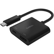 Belkin USB-C to HDMI Adapter + Charge (Supports 4K UHD Video, Pass-Through Power up to 60W for Connected Devices) HDMI Adapter- Black Belkin USB-C to HDMI Adapter + Charge (Supports 4K UHD Video, Pass-Through Power up to 60W for Connected Devices) HDMI Adapter- Black
