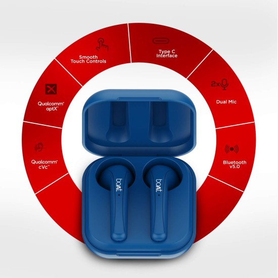 Boat Airdopes 481V2 Bluetooth Truly Wireless Earbuds with Mic (Mysterious Blue) Boat Airdopes 481V2 Bluetooth Truly Wireless Earbuds with Mic (Mysterious Blue)