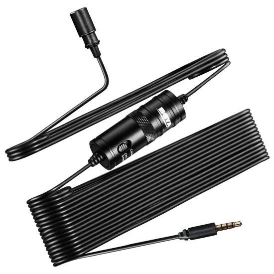 Boya ByM1 Auxiliary Omnidirectional Lavalier Condenser Microphone with 20ft Audio Cable (Black) Boya ByM1 Auxiliary Omnidirectional Lavalier Condenser Microphone with 20ft Audio Cable (Black)