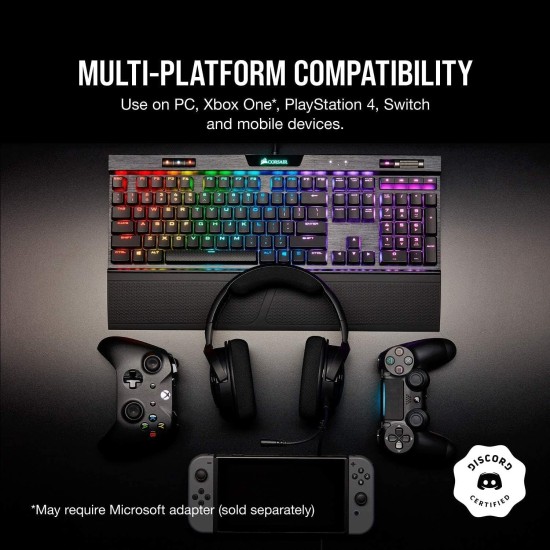 Corsair HS35 Stereo Wired Over Ear Gaming Headphones with Mic Designed for PC and Mobile, Carbon