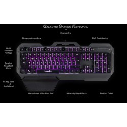 Cosmic Byte CB-GK-17 Galactic Wired Gaming Keyboard with Aluminium Body, 7 Color RGB Backlit with Effects, Anti-Ghosting (Black) Cosmic Byte CB-GK-17 Galactic Wired Gaming Keyboard with Aluminium Body, 7 Color RGB Backlit with Effects, Anti-Ghosting (Black)