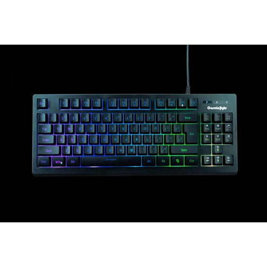 Cosmic Byte CB-GK-22 Veritas TKL Membrane Keyboard with RGB LED, Double Shot Keycaps and Sonic Spectrum (Black) Cosmic Byte CB-GK-22 Veritas TKL Membrane Keyboard with RGB LED, Double Shot Keycaps and Sonic Spectrum (Black)