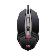 HP M270 Backlit USB Wired Gaming Mouse with 6 Buttons, 4-Speed Customizable 2400 DPI, Ergonomic Desi Black