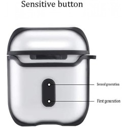 Eggshell Transparent Clear Protective Case Cover For Airpods 1 & 2 - Black Eggshell Transparent Clear Protective Case Cover For Airpods 1 & 2 - Black