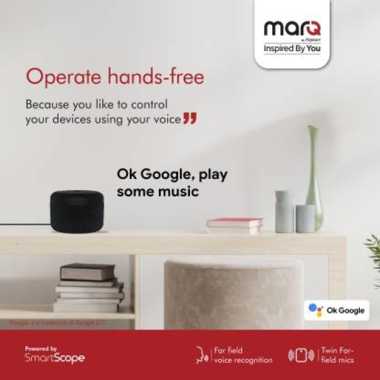 MarQ Smart Home Speaker with Google Assistant with Google Assistant Smart Speaker Black MarQ Smart Home Speaker with Google Assistant with Google Assistant Smart Speaker Black