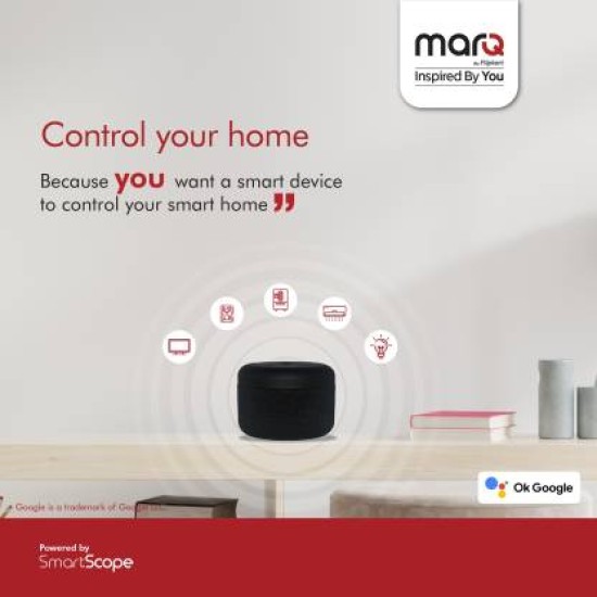 MarQ Smart Home Speaker with Google Assistant with Google Assistant Smart Speaker Black MarQ Smart Home Speaker with Google Assistant with Google Assistant Smart Speaker Black
