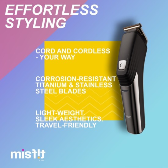 Misfit by boat t200 runtime 120 mins 6-in-1 trimmer for men black Misfit by boat t200 runtime 120 mins 6-in-1 trimmer for men black
