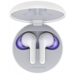 LG Tone Free FN6 UV Nano, Medical Grade Ear Gel, Meridian Sound, Wireless Charging, 18Hrs Battery Backup (White)