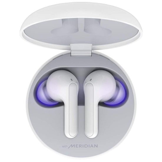 LG Tone Free FN6 UV Nano, Medical Grade Ear Gel, Meridian Sound, Wireless Charging, 18Hrs Battery Backup (White) LG Tone Free FN6 UV Nano, Medical Grade Ear Gel, Meridian Sound, Wireless Charging, 18Hrs Battery Backup (White)