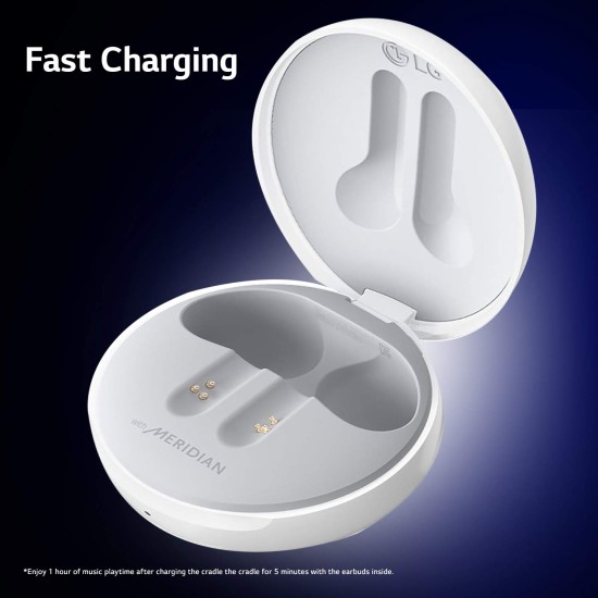 LG Tone Free FN6 UV Nano, Medical Grade Ear Gel, Meridian Sound, Wireless Charging, 18Hrs Battery Backup (White) LG Tone Free FN6 UV Nano, Medical Grade Ear Gel, Meridian Sound, Wireless Charging, 18Hrs Battery Backup (White)