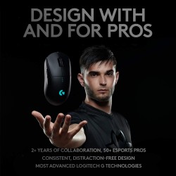 Logitech G PRO Wireless Gaming Mouse, Hero 25K Sensor, 25,600 DPI, RGB, Ultra Lightweight, 4-8 Programmable Buttons, Black Logitech G PRO Wireless Gaming Mouse, Hero 25K Sensor, 25,600 DPI, RGB, Ultra Lightweight, 4-8 Programmable Buttons, Black