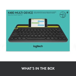 Logitech K480 Wireless Multi-Device Keyboard For Windows, Macos, With Pc, Mac, Laptop, Smartphone, Tablet - Black Logitech K480 Wireless Multi-Device Keyboard For Windows, Macos, With Pc, Mac, Laptop, Smartphone, Tablet - Black