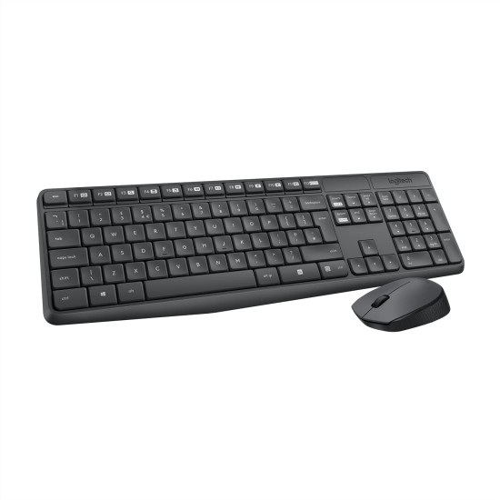 Logitech MK235 Wireless Keyboard and Mouse Set for Windows, 2.4 GHz Wireless Unifying USB Receiver- Black Logitech MK235 Wireless Keyboard and Mouse Set for Windows, 2.4 GHz Wireless Unifying USB Receiver- Black