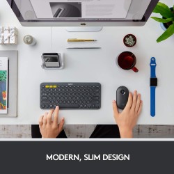 Logitech Pebble Wireless Mouse with Bluetooth or 2.4 GHz Receiver, Silent, Slim Computer Mouse black Logitech Pebble Wireless Mouse with Bluetooth or 2.4 GHz Receiver, Silent, Slim Computer Mouse black