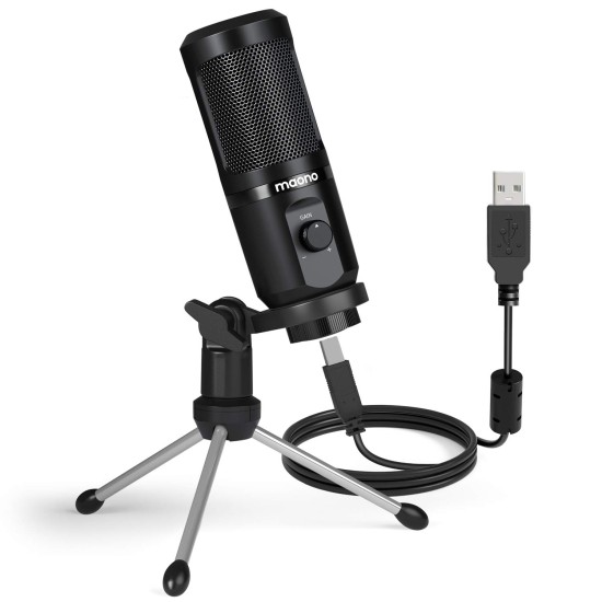 MAONO AU-PM461TR USB Condenser Unidirectional Mic for PC and Singing, Recording Microphone (Black) MAONO AU-PM461TR USB Condenser Unidirectional Mic for PC and Singing, Recording Microphone (Black)