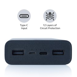 Mi Power Bank 3i 20000mAh (Sandstone Black) Triple Output and Dual Input Port 18W Fast Charging