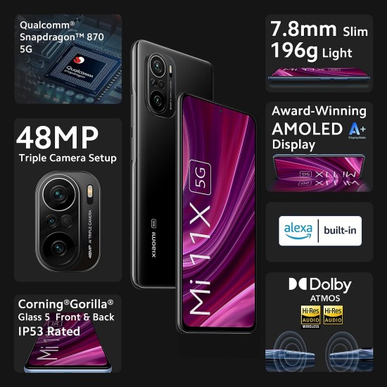 Mi 11X Pro 5G (Cosmic Black, 6GB RAM, 128 GB Storage) |refurbished Mi 11X Pro 5G (Cosmic Black, 6GB RAM, 128 GB Storage) |refurbished
