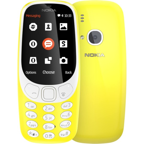 Nokia 3310 Dual SIM Keypad Phone with MP3 Player, Wireless FM Radio and Rear Camera | Yellow Nokia 3310 Dual SIM Keypad Phone with MP3 Player, Wireless FM Radio and Rear Camera | Yellow