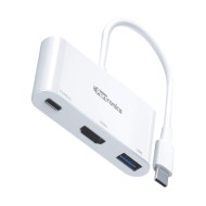 Portronics C-Konnect Type C to HDMI Adapter (3-in-1), Multiport USB C Hub with 4K@30Hz, USB 3.0 (White) Portronics C-Konnect Type C to HDMI Adapter (3-in-1), Multiport USB C Hub with 4K@30Hz, USB 3.0 (White)