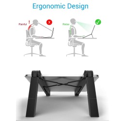 Portronics My Buddy Lite Plus POR-1118 Adjustable Height with Air-Ventilation Ergonomic Design Laptop Stand for Table Bed(Black) Portronics My Buddy Lite Plus POR-1118 Adjustable Height with Air-Ventilation Ergonomic Design Laptop Stand for Table Bed(Black)