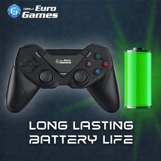 RPM Euro Games Laptop/PC Controller 2.4G Wireless Gamepad for Windows - 7, 8, 8.1,10, XP & PS3. Plug and Play with USB Dongle Connect RPM Euro Games Laptop/PC Controller 2.4G Wireless Gamepad for Windows - 7, 8, 8.1,10, XP & PS3. Plug and Play with USB Dongle Connect