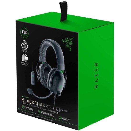 Razer Rz04-03230100-R3M1 Blackshark V2 Wired On Ear Headphones with Mic (Black) Razer Rz04-03230100-R3M1 Blackshark V2 Wired On Ear Headphones with Mic (Black)
