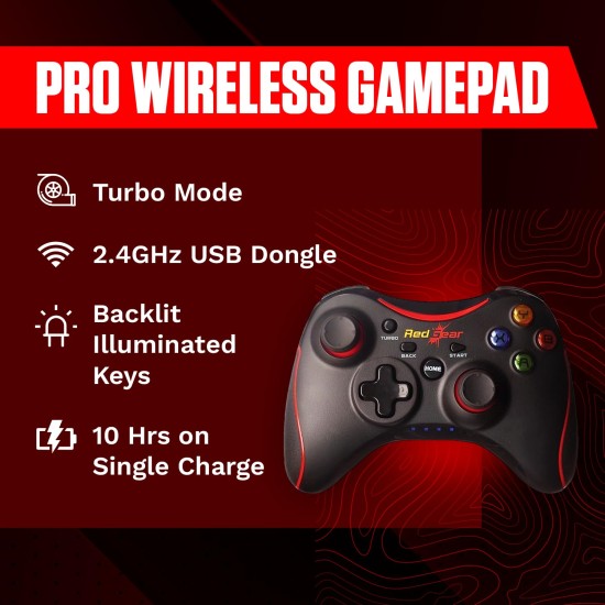 Redgear Pro Wireless Gamepad with 2.4GHz Wireless Technology for PC(Compatible with Windows 7/8/8.1/10 only) Redgear Pro Wireless Gamepad with 2.4GHz Wireless Technology for PC(Compatible with Windows 7/8/8.1/10 only)