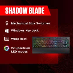 Redgear Shadow Blade Mechanical Keyboard with Drive Customization, Spectrum (Black) Redgear Shadow Blade Mechanical Keyboard with Drive Customization, Spectrum (Black)
